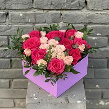 Цветочная композиция из Розы в коробке в Болотном