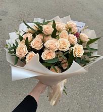 Букет Кремовые розы Латте в Болотном