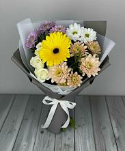 Букет цветов из:  Розы, Герберы и Хризантемы в Болотном