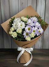 Букет цветов из:  Хризантемы и Розы в Болотном