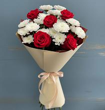 Букет цветов из:  Розы и Хризантемы в Болотном