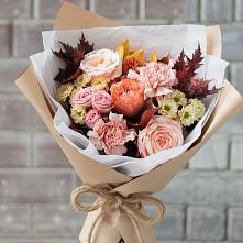 Букет цветов из:  Гвоздики, Хризантемы и Розы в Болотном