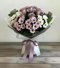 Букет цветов из:  Хризантемы и Розы в Болотном