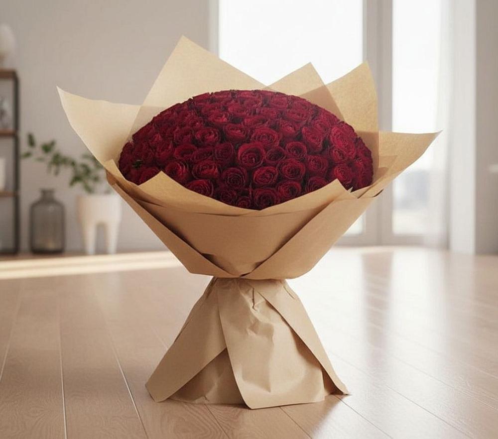Букет 101 Красная роза в Болотном