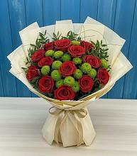 Букет цветов из:  Розы и Хризантемы в Болотном